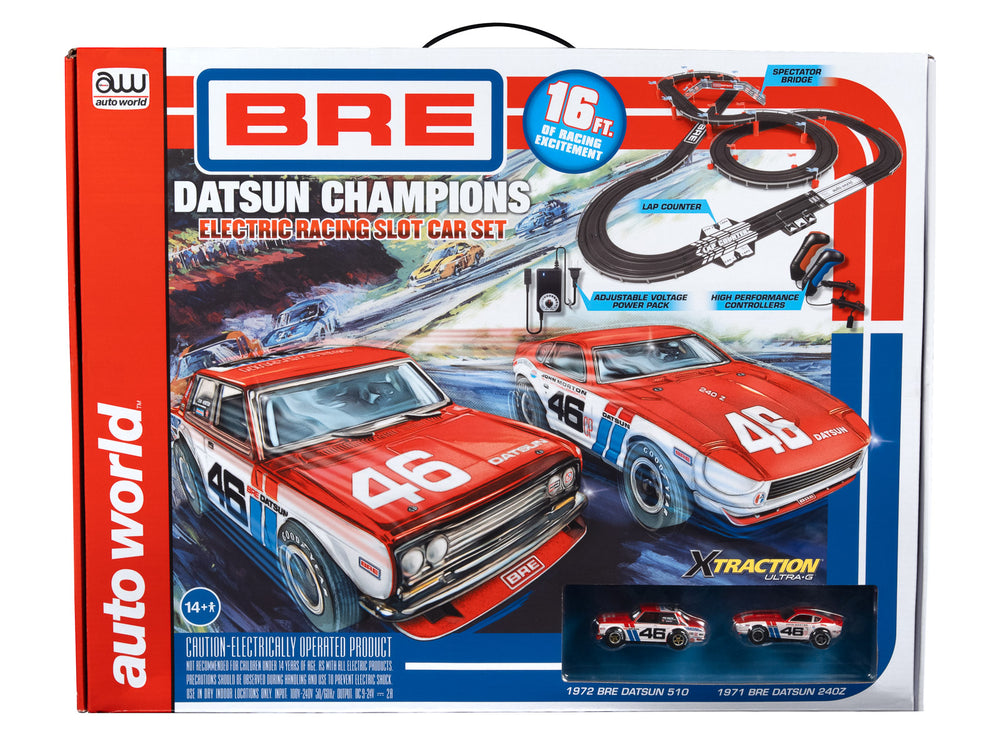 Auto World BRE Datsun 16' Slot Race Set HO Scale