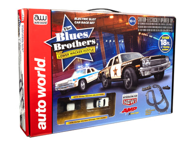 "PRE-ORDER" Auto World 18' Blues Brothers Lower Wacker Hustle Slot Race Set HO Scale (DUE OCTOBER 2025)