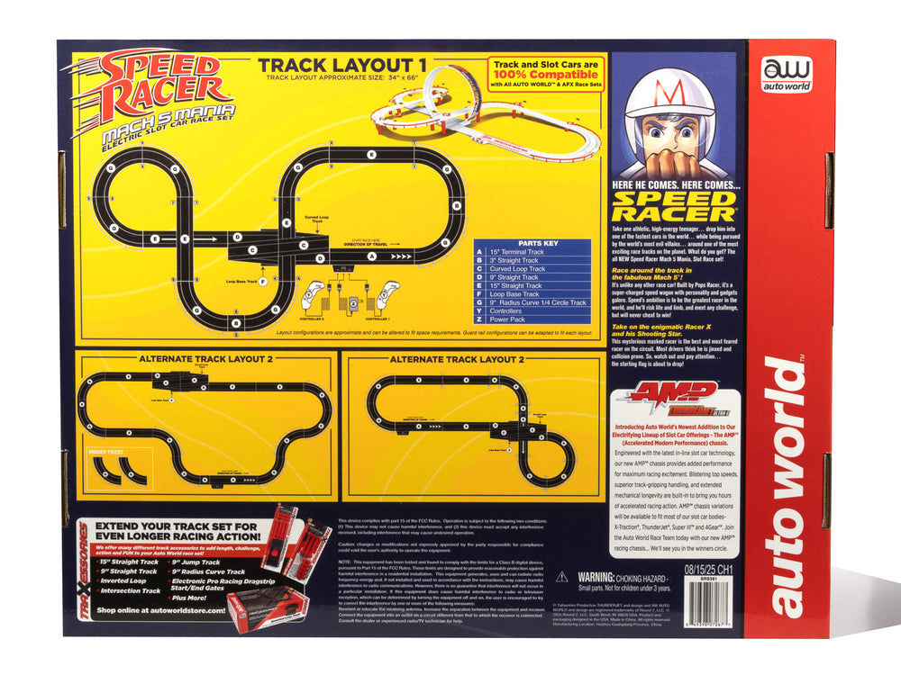 "PRE-ORDER" Auto World 17' Speed Racer Mach 5 Mania Slot Race Set HO Scale (DUE OCTOBER 2025)