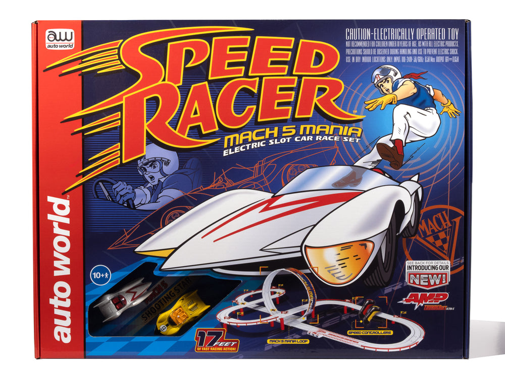 "PRE-ORDER" Auto World 17' Speed Racer Mach 5 Mania Slot Race Set HO Scale (DUE OCTOBER 2025)