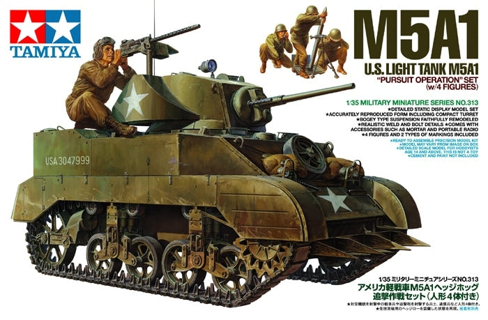 Tamiya US M5A1 Light Tank 1/35 Scale Model Kit