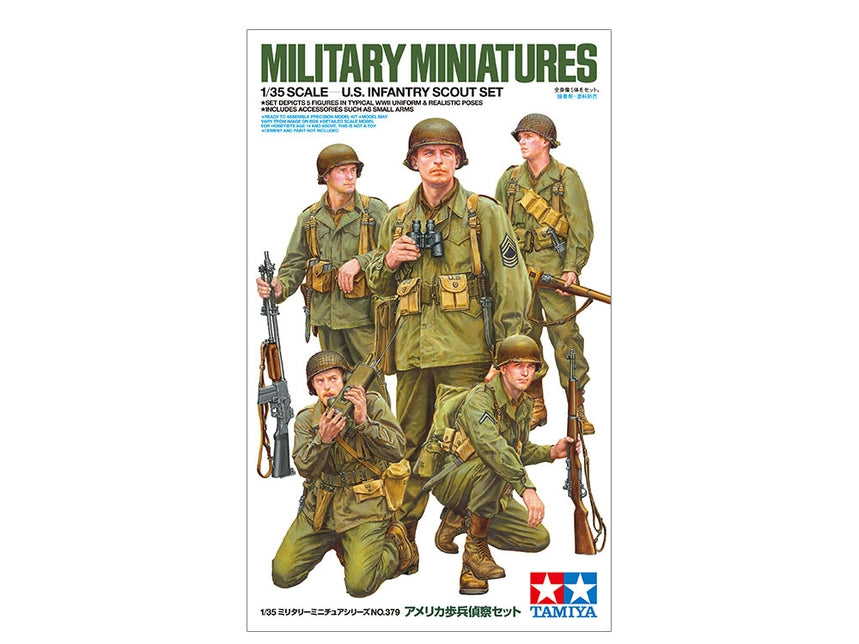 Tamiya WWII US Infantry Scout Soldiers (5) 1/35 Scale Model Kit