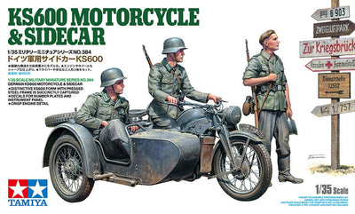 Tamiya German KS600 Motorcycle & Sidecar 1/35 Scale Model Kit