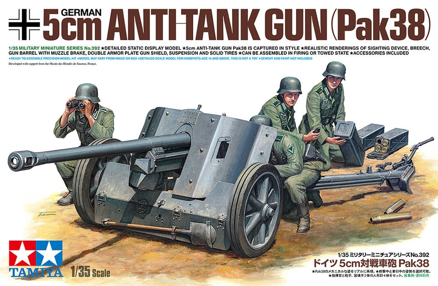 Tamiya German 5cm Pak38 Anti-Tank Gun 1/35 Scale Model Kit