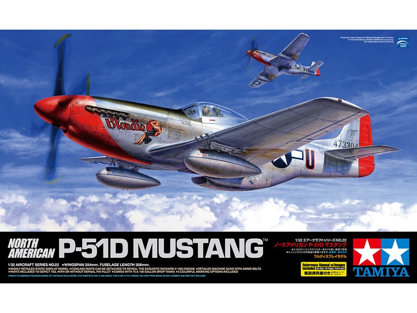 Tamiya North American P-51D Mustang 1/32 Scale Model Kit