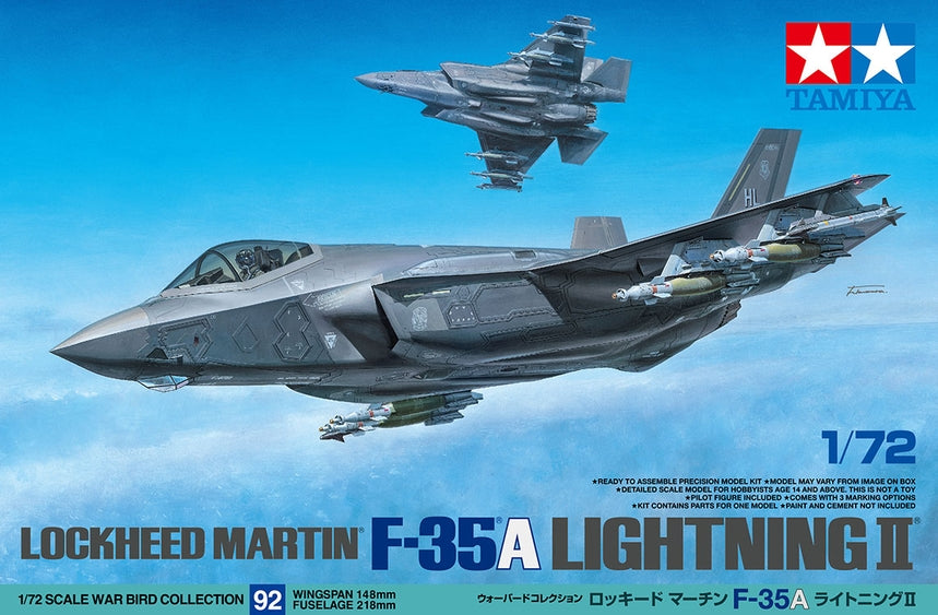 Tamiya F-35A Lightning II Fighter 1/72 Scale Model Kit
