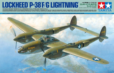 Tamiya P-38F/G Lightning WWII Fighter 1/48 Scale Model Kit