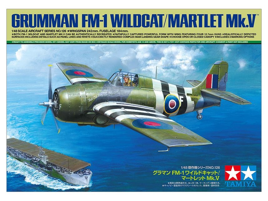 Tamiya FM-1 Wildcat/Martlet Mk V Aircraft 1/48 Scale Model Kit