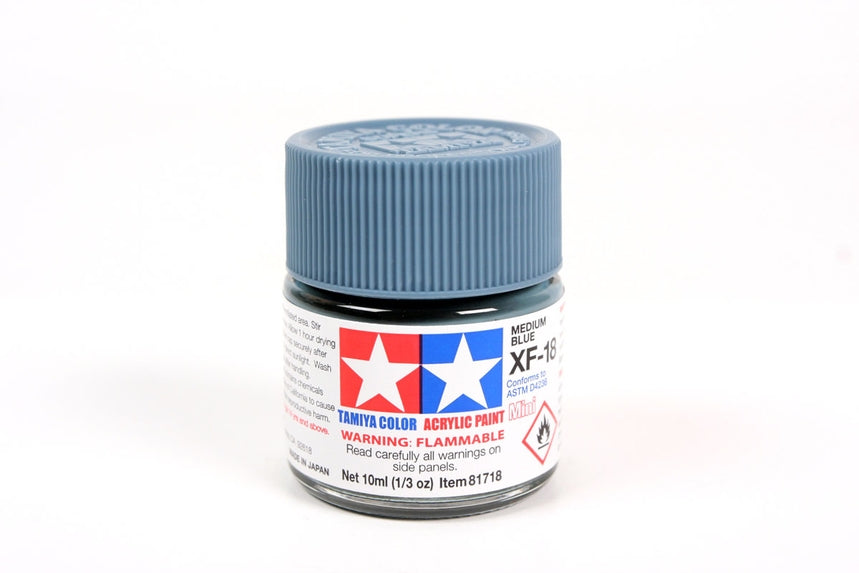 Tamiya Acrylic Mini XF18 Medium Blue 10ml Bottle