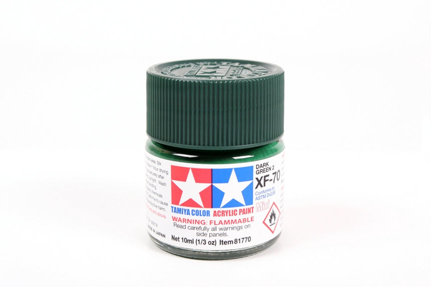 Tamiya Acrylic Mini XF70 Flat Dark Green 10ml Bottle