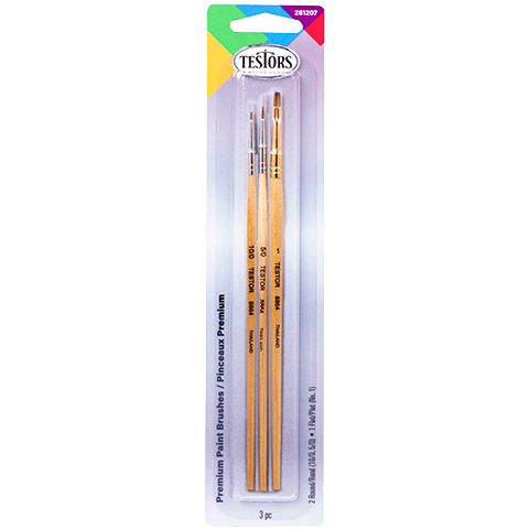 Testors 3 Piece Premium Assorted Brush Set