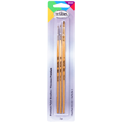 Testors 3 Piece Premium Assorted Brush Set