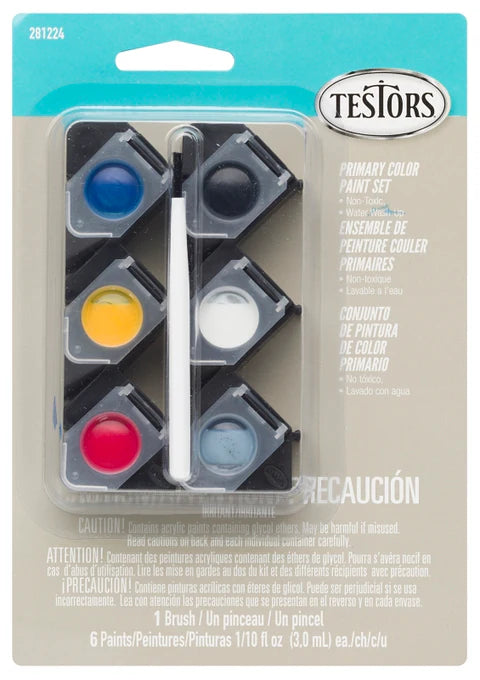 Testors Acrylic Primary 6-Color Paint Set
