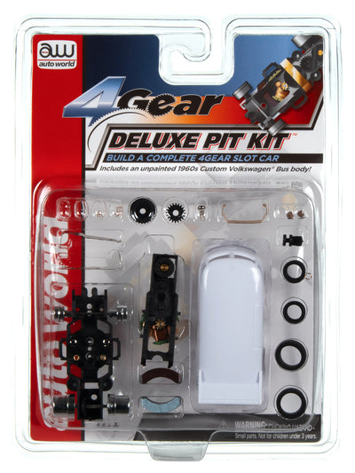 Auto World 4 Gear Deluxe Pit Kit (w/1960's Customized Volkswagen Bus Body) HO Scale Slot Car
