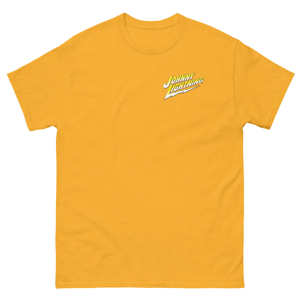 JOHNNY LIGHTNING "SPEED SHOP" LOGO PRINTED T-SHIRT (FRONT AND BACK)