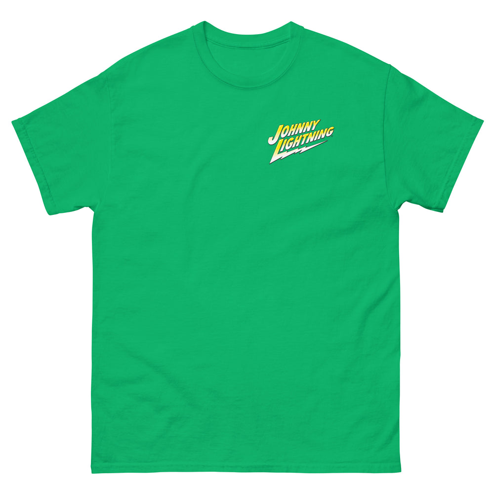 JOHNNY LIGHTNING "SPEED SHOP" LOGO PRINTED T-SHIRT (FRONT AND BACK)