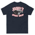 JOHNNY LIGHTNING "SPEED SHOP" LOGO PRINTED T-SHIRT (FRONT AND BACK)