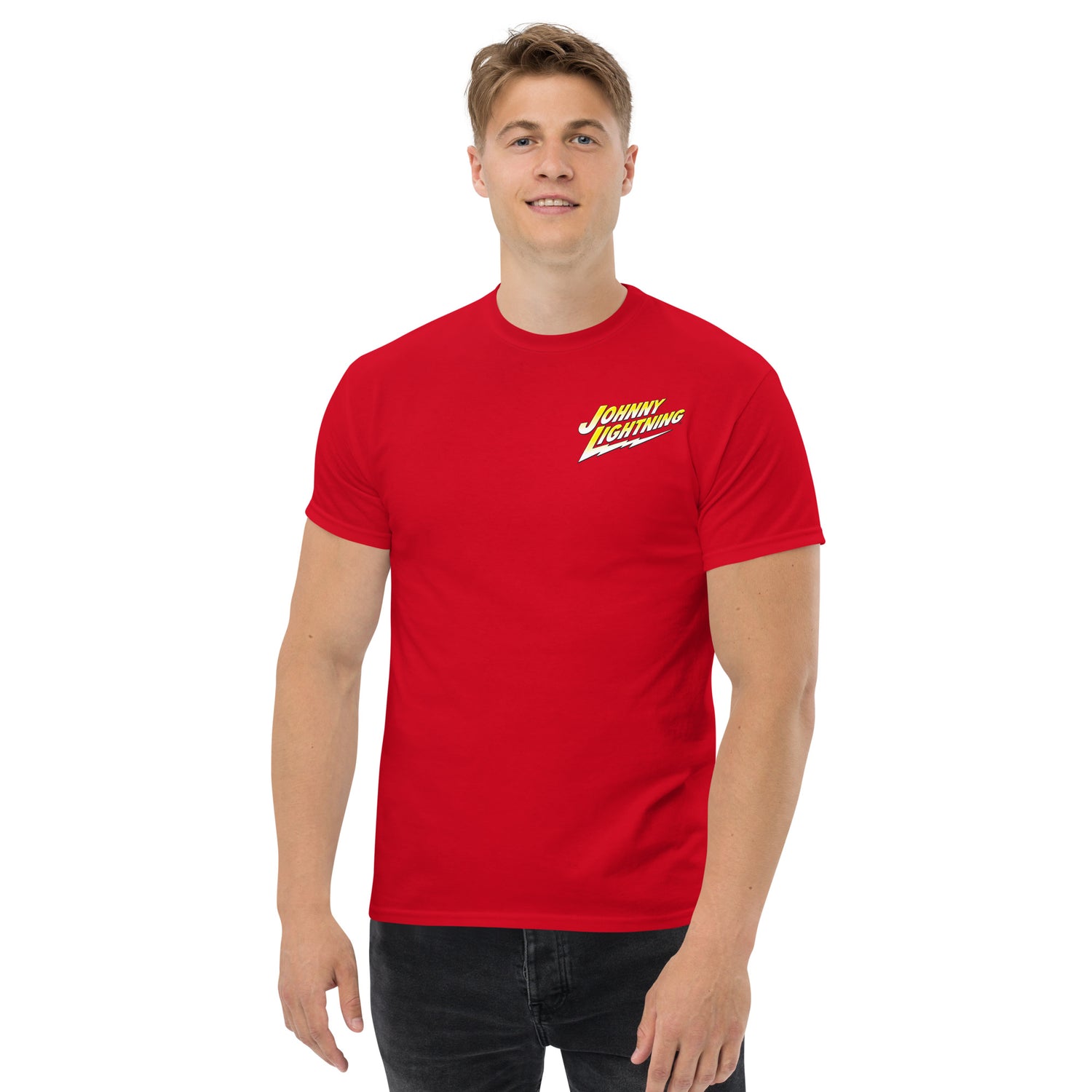 JOHNNY LIGHTNING LOGO PRINTED T-SHIRT (FRONT AND BACK)