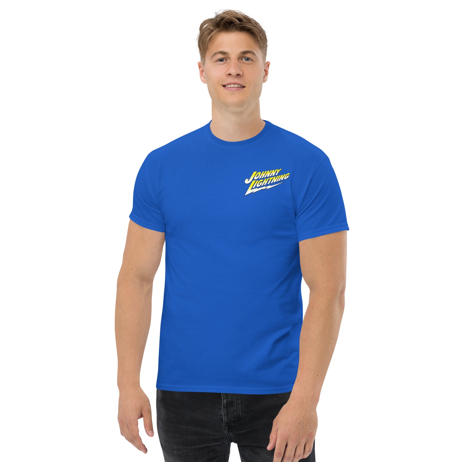 JOHNNY LIGHTNING LOGO PRINTED T-SHIRT (FRONT AND BACK)