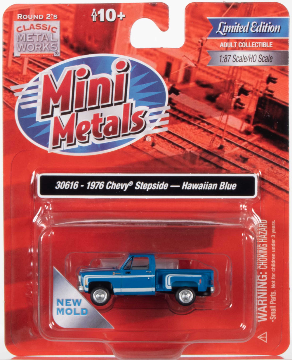 Classic Metal Works 1976 Chevy Stepside Pickup (Hawaiian Blue) 1:87 HO Scale