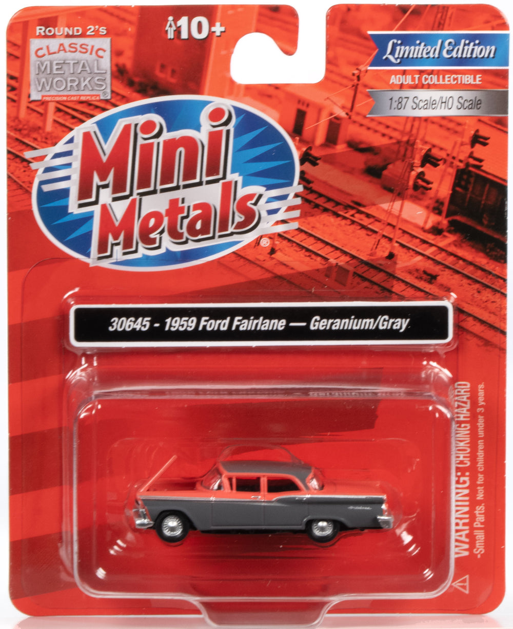 Classic Metal Works 1959 Ford Fairlane (Geranium/Gunsmoke Gray) 1:87 HO Scale