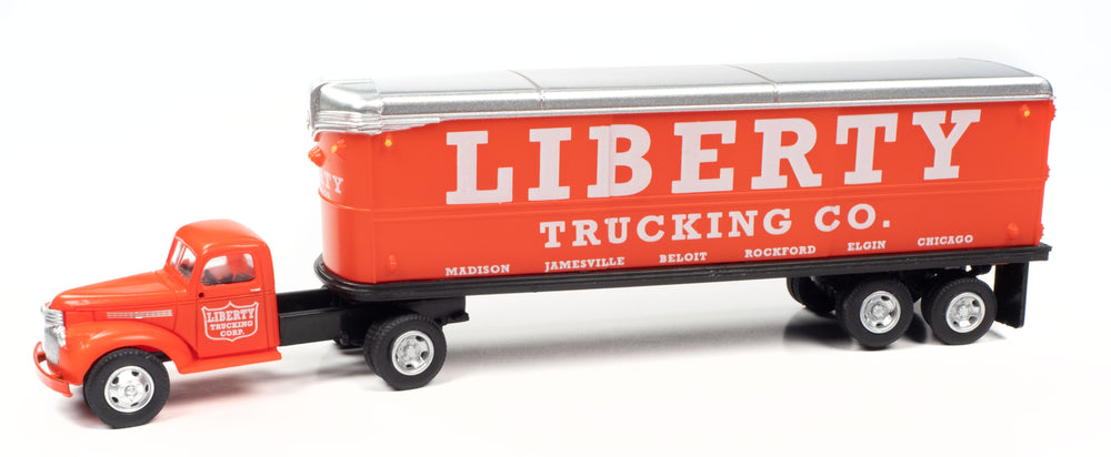 Classic Metal Works 1941 - 1946 Chevy Semi/Trailer Set Liberty Trucking Co. 1:87 HO Scale