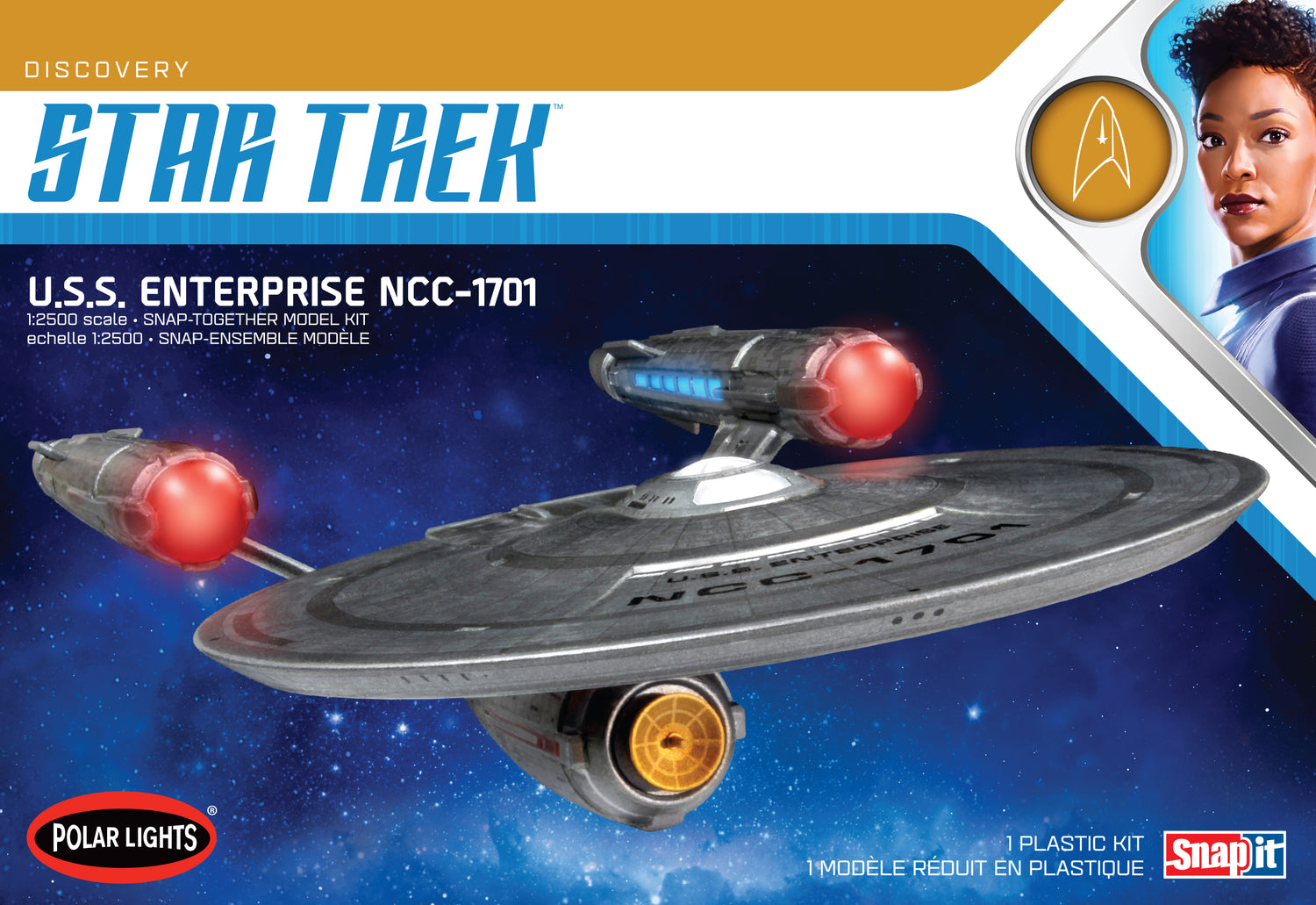 Polar Lights Star Trek Discovery USS Enterprise 1:2500 Scale SNAP Kit