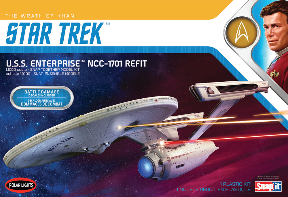 Polar Lights Star Trek U.S.S. Enterprise Refit Wrath of Khan Edition 1:1000 Scale Model Kit