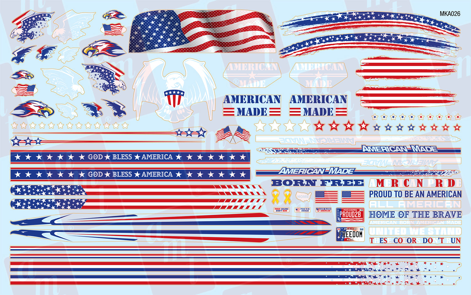 AMT All American Graphics Custom Decals 1:25 Scale
