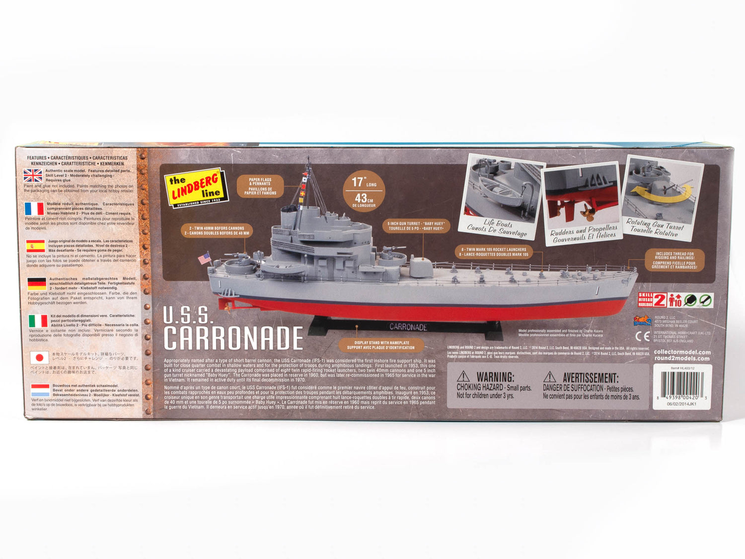 Lindberg USS Carronade 1:168 Scale Model Kit