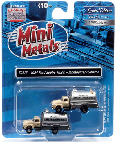 Classic Metal Works 1954 Ford Septic Tank Truck (Montgomery Drain Service) (2-Pack) 1:160 N Scale