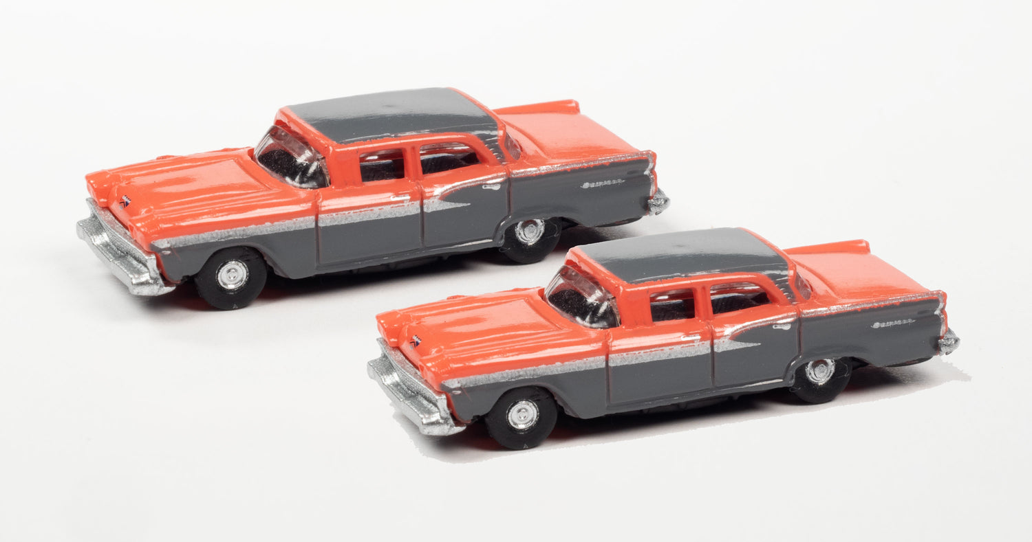 Classic Metal Works 1959 Ford Fairlane (Geranium/Gunsmoke Gray) (2-Pack) 1:160 N Scale