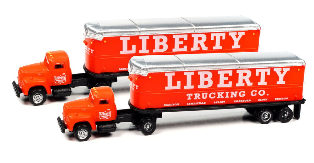 Classic Metal Works 1954 IH R-190 Semi/Trailer Set Liberty Trucking Co. (2-Pack) 1:160 N Scale