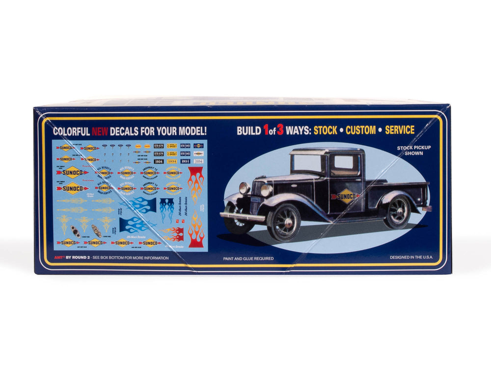Decals & Build variations of AMT 1934 Ford Pickup Sunoco 1:25 Scale Model Kit