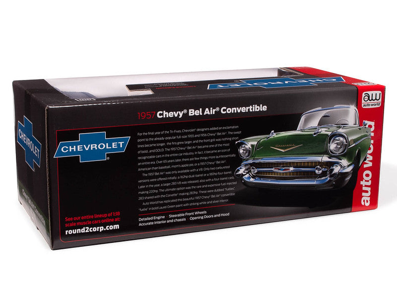 Auto World 1957 Chevrolet Bel Air Convertible 1:18 Scale Diecast (Sale)