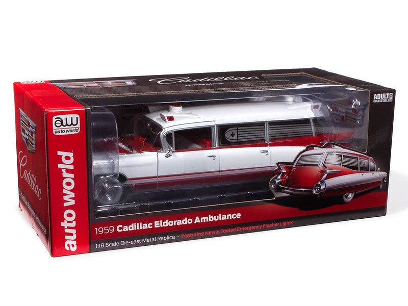 Auto World 1959 Cadillac Eldorado Ambulance 1:18 Scale Diecast