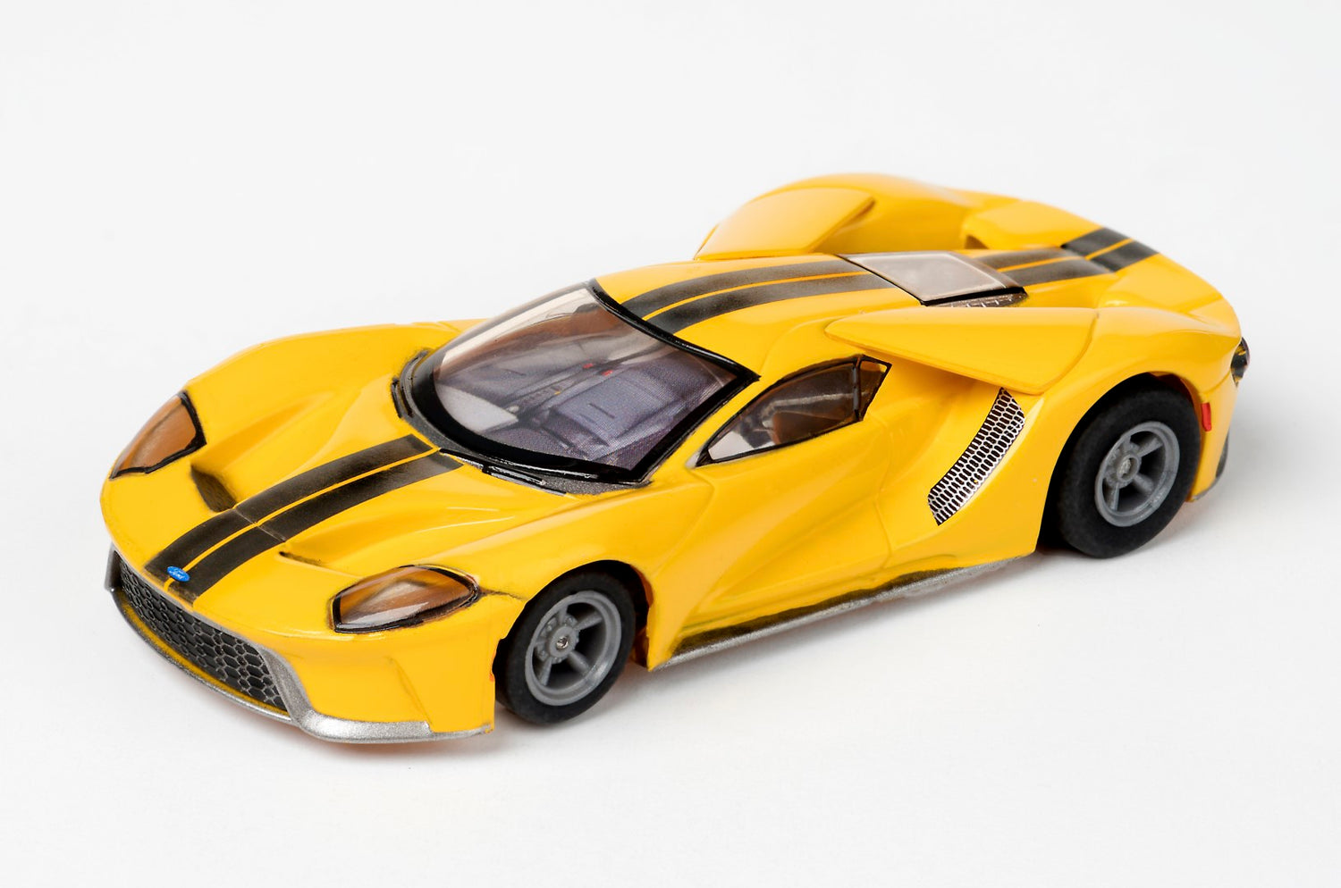 Triple Yellow AFX Ford GT HO Scale Slot Car