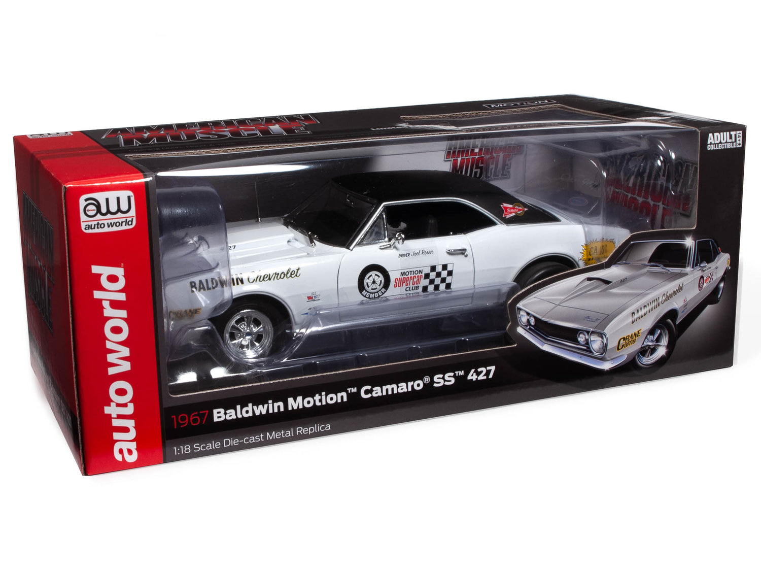 Auto World Baldwin Motion Camaro No.222 1/18 Scale Die-Cast Model Toy Car