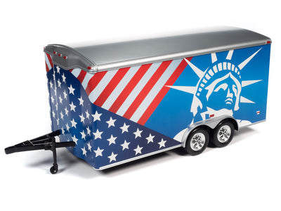 American Muscle Enclosed Trailer Patriotic 1:18 Scale Diecast