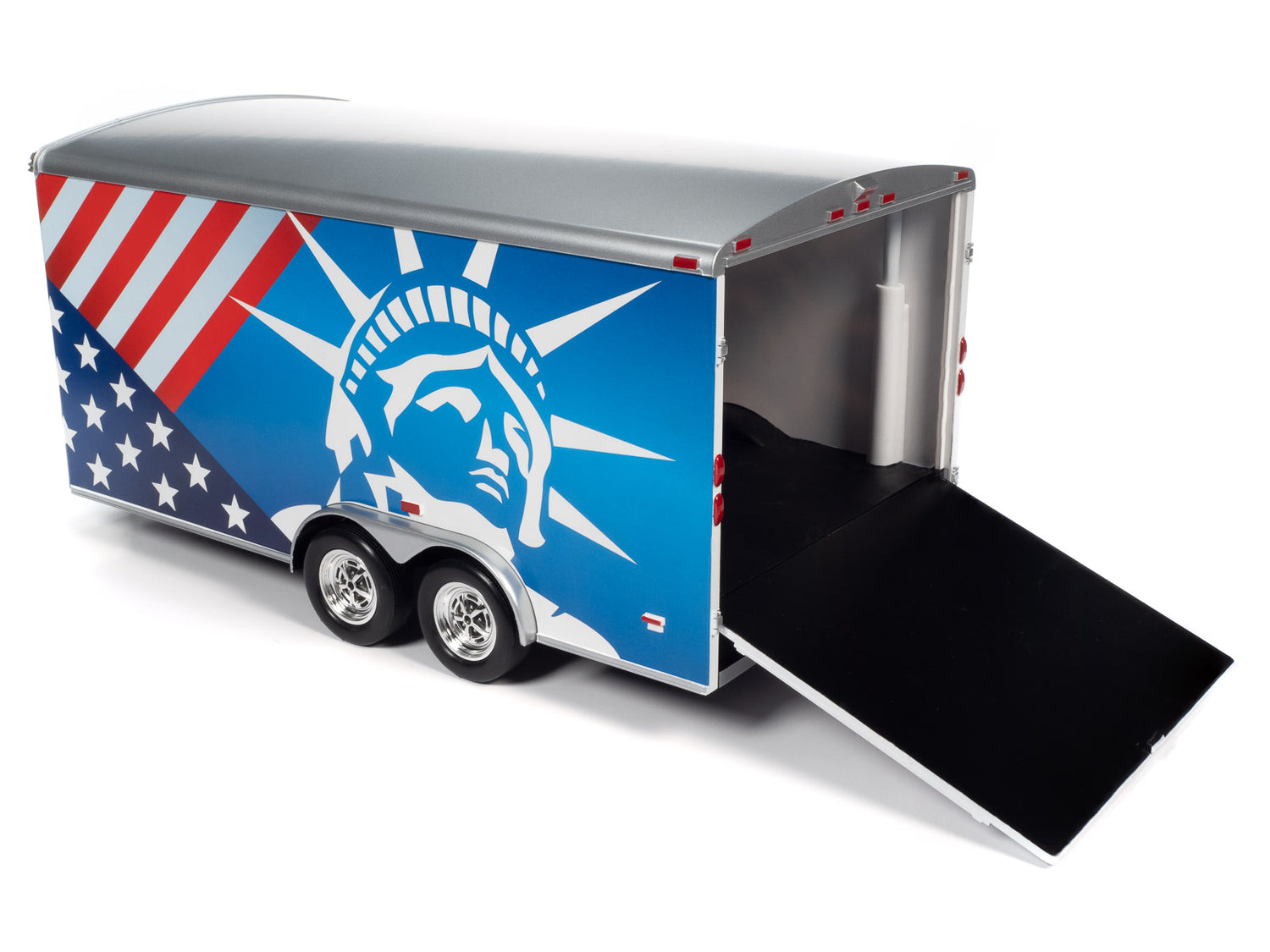 American Muscle Enclosed Trailer Patriotic 1:18 Scale Diecast