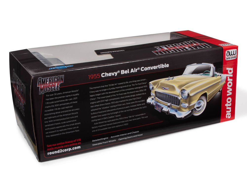 American Muscle 1955 Chevy Bel Air Convertible 1:18 Scale Diecast