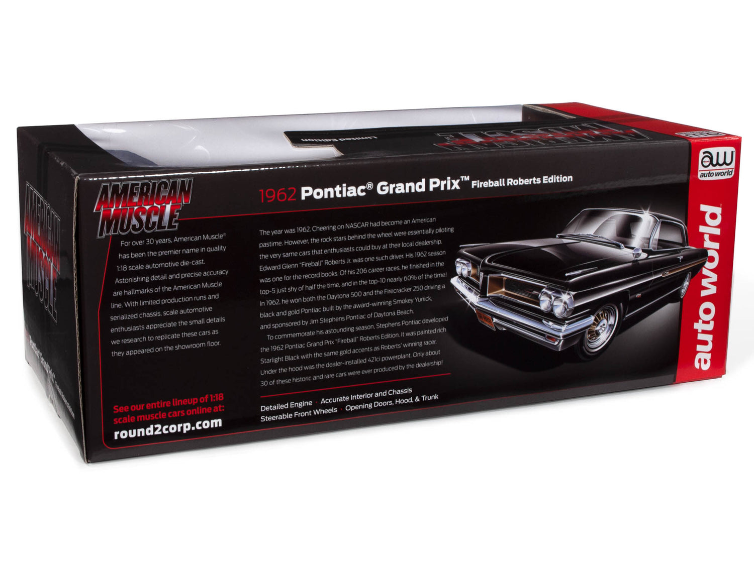 American Muscle 1962 Pontiac Grand Prix Hardtop (Fireball Roberts Edition) 1:18 Scale Diecast