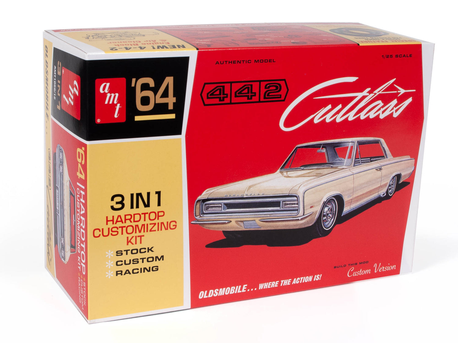 AMT 1/25 Scale Model Kit - Skill 2 1964 Oldsmobile Cutlass 442 Hardtop 3-in-1