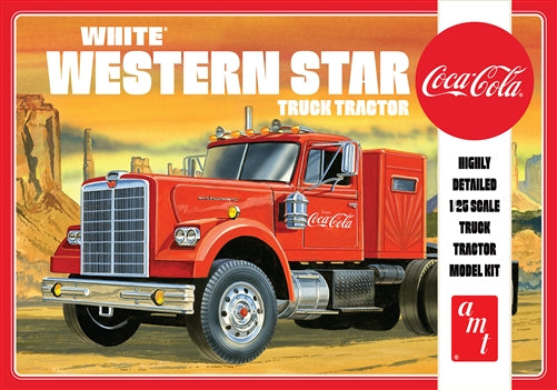 AMT White Western Star Semi Tractor (Coca Cola) 1:25 Scale Model Kit