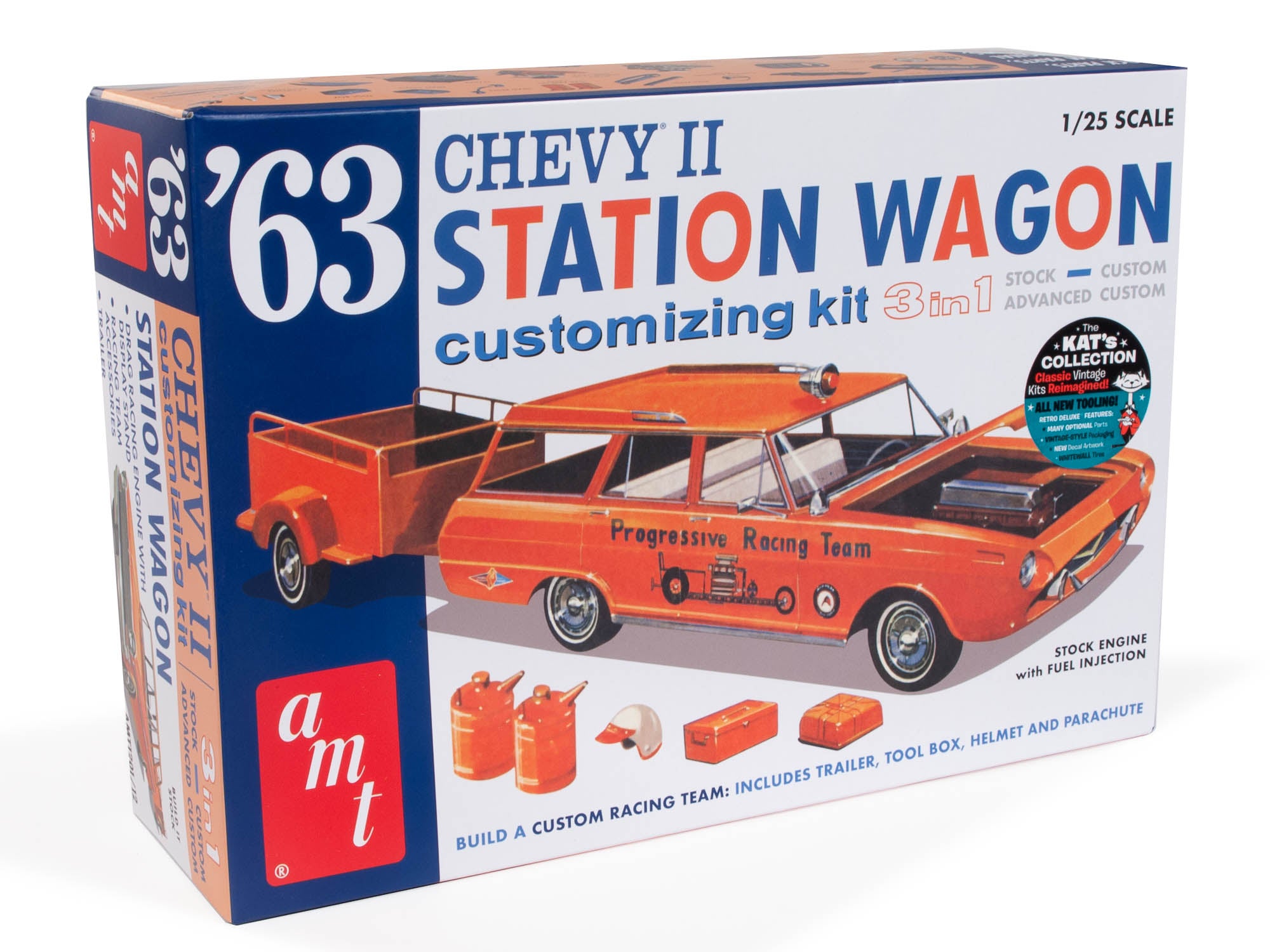 Amazon.com: AMT 1963 Chevy II Station Wagon w/Trailer 1:25