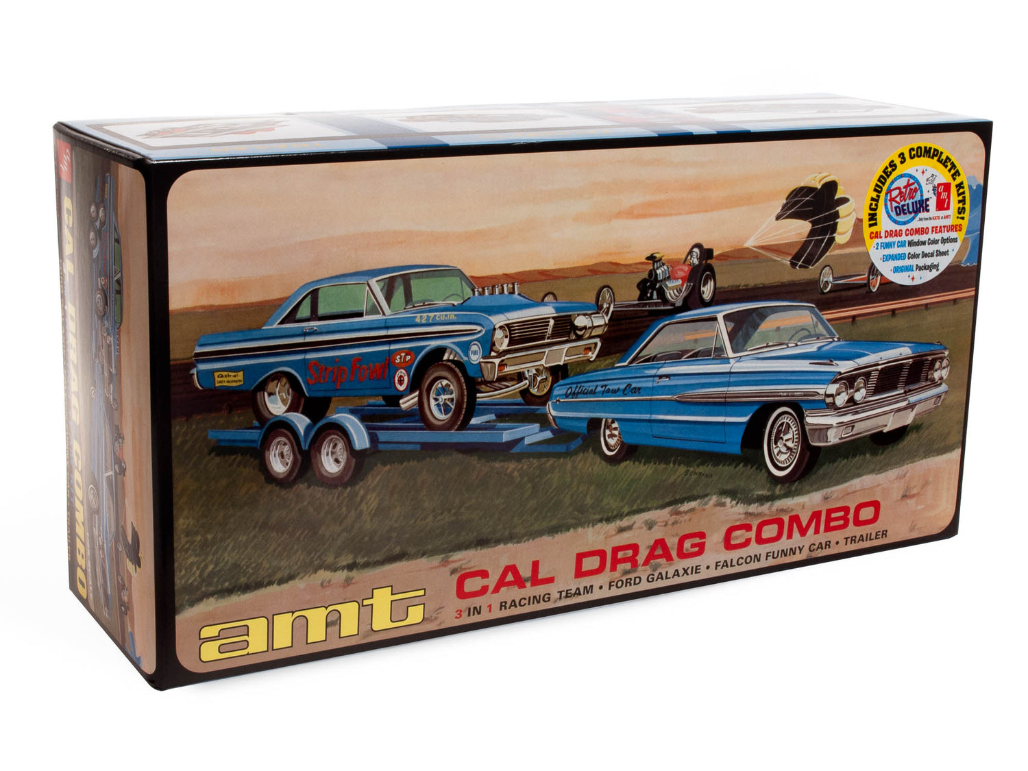 AMT Cal Drag Combo 1964 Galaxie, AWB Falcon & Trailer 1:25 Scale Model Kit