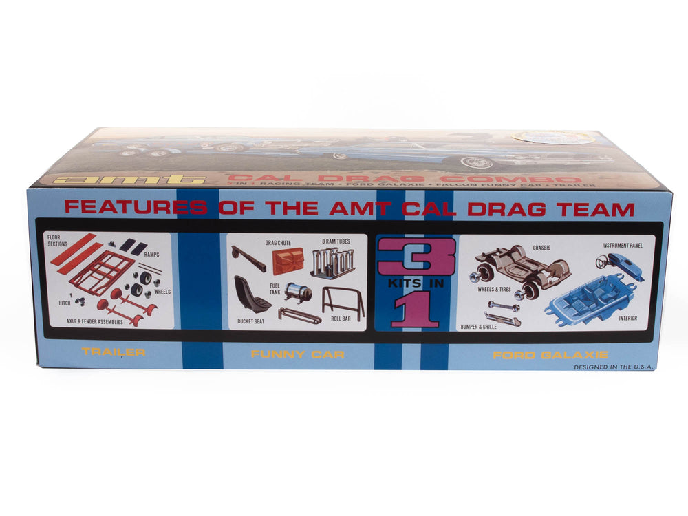 AMT Cal Drag Combo 1964 Galaxie, AWB Falcon & Trailer 1:25 Scale Model Kit
