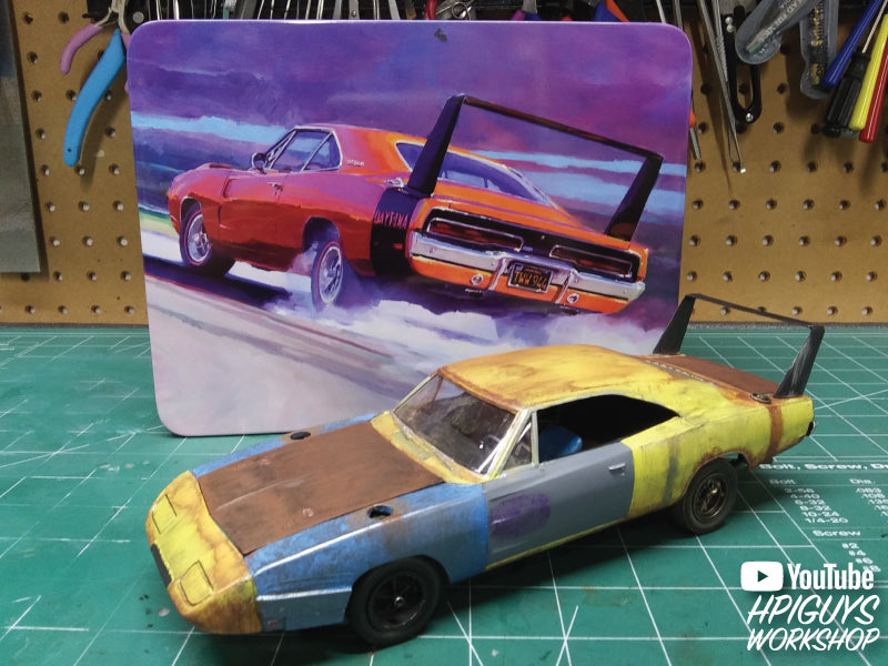 AMT 1969 Dodge Charger Daytona (USPS Stamp Series Collector Tin) 1:25 Scale Model Kit