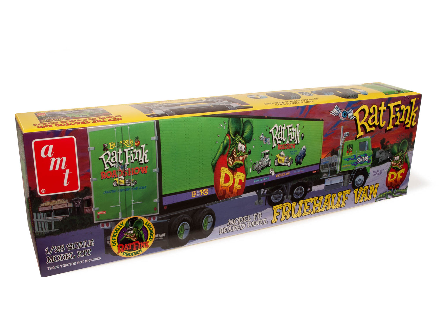 AMT Fruehauf Beaded Van Trailer Hauler - Rat Fink 1:25 Scale Model Kit