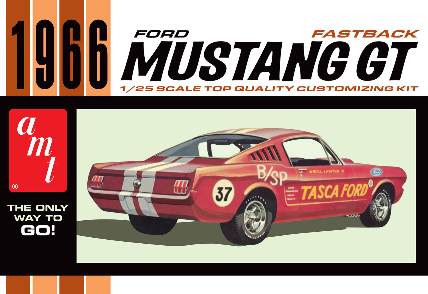 AMT 1966 Ford Mustang Fastback 2+2 1:25 Scale Model Kit